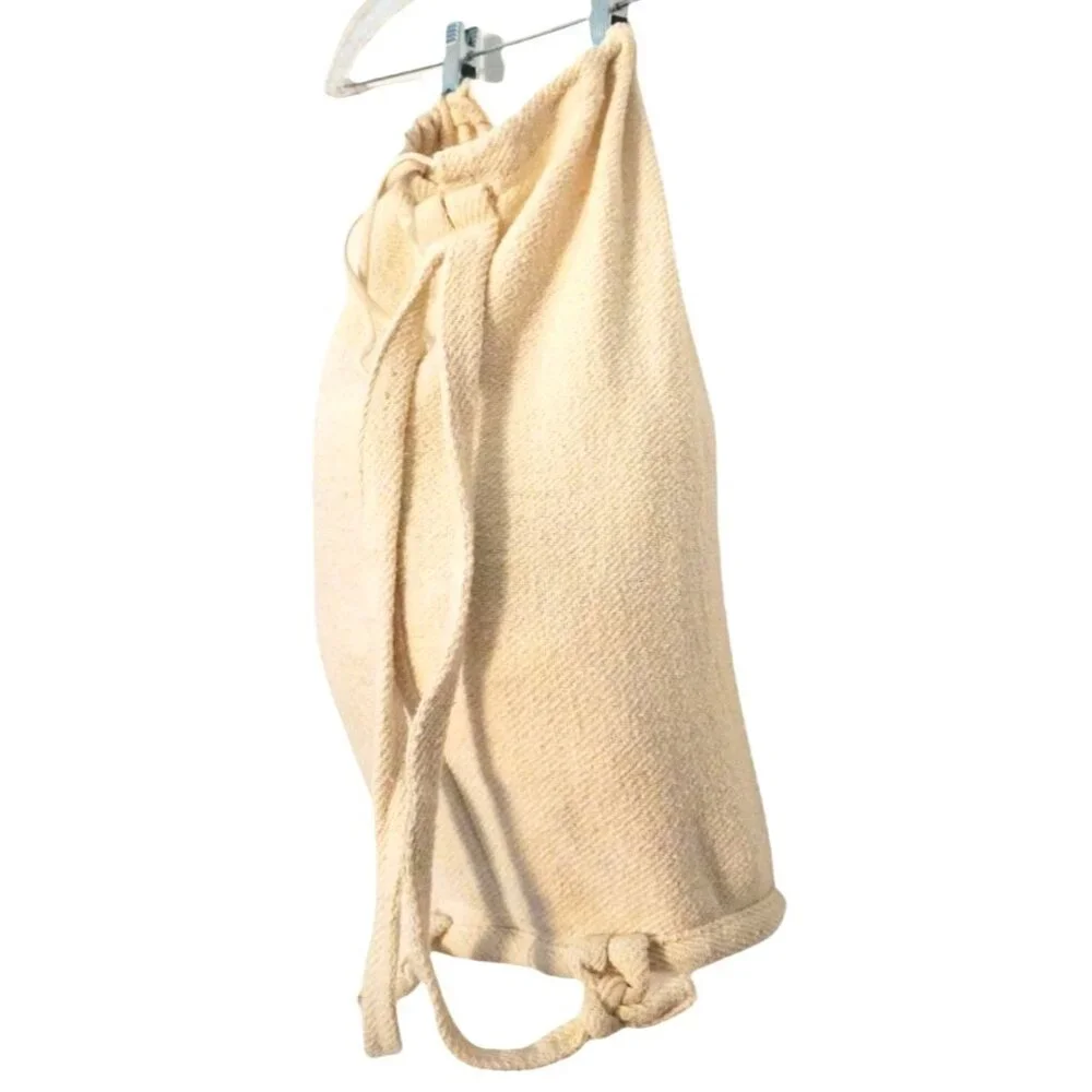 Vintage Cabo San Lucas Born To Be Wild Cotton Tote Drawstring Backpack Boho Hipp